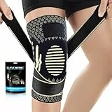 Kupfer Kniebandage für Männer/Frauen mit Gurt, Verstellbare Kniekompressionsmanschette, Kniebandage Unterstützung für Arthritis, ACL, MCL, Meniskusriss, Knieschmerzlinderung, Laufen, Sport, L