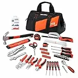 ValueMax 218PC Home Tool Kit mit 13 Zoll Werkzeugtasche, Haushalt Reparatur und DIY Werkzeug Set, einschließlich Zangen Set, Metrische Stecknüsse Set, Ratschenschlüssel, Bits Set, Schraubendreher