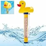 Hecht Thermometer Pool - perfekter Badespaß mit dem Wasserthermometer für Pool, Badewanne, Schwimmbad und Teich – schwimmendes Thermometer mit praktischer Schnur (Ente)