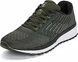 WHITIN Unisex Laufschuhe Herren Damen Hallenschuhe Turnschuhe Sneakers Männer Sportschuhe Straßenlaufschuhe Atmungsaktiv Joggingschuhe Fitness Schuhe Armee Grün Größe 43