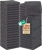 Utopia Towels - 60 Stück Seiftücher, 30x30 cm mit Aufhängeschlaufen, saugfähige Waschlappen zum Abwischen und Reinigen des Gesichts aus 100% Baumwolle (Grau)