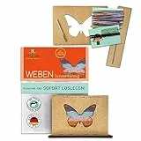 mikiprojekt® Webrahmen für Kinder Ab 5 Jahre mit einfacher Anleitung -made in Germany- Entwicklungsförderndes Weben mit unbedenklichem Biomaterial - Komplettset – Schulwebrahmen - Kinderwebrahmen