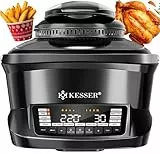 KESSER® Multikocher mit Heißluftfritteuse 8L & 16 Programme Küchengerät - Grillen, Backen, Schmoren, Dampfgaren Vorheiz- & Warmhaltefunktion Reiskocher Slow Cooker, Joghurtbereiter