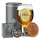 CROWNLY CRYSTAL® 1965 Geschenke 60 Geburtstag Mann Bierglas Mit Gravur Personalisierte Geschenke Deko 60 Geburtstag Mann Geschenk Für Männer Geburtstagskarte 60 Geburtstagsgeschenk Geschenk Ehemann