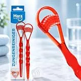 MARA EXPERT Zungenreiniger PROFESSIONAL für SICHERER ATEM, Zungen-Bürste & Schaber in 1, entfernt bakterielle Zungenbeläge & reinigt die Zunge gründlich und effektiv (BLAU/ROT/TRANSPARENT))