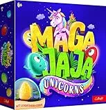 Trefl - Magajaja Unicorns - Familien-Brettspiel, leuchtende elektrische Eier und magnetische Spielsteine, Märchenwelt der Einhörner, innovatives Spiel für Erwachsene und Kinder ab 6 Jahren