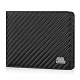 BROWN BEAR Geldbörse Herren Leder mit Münzfach groß | Schwarz Carbon | RFID-Schutz | Echtleder Portemonnaie | Business Geldbeutel BB Design 8005-D CBK