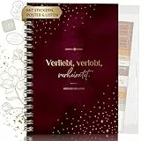 Lebenskompass® Hochzeitsplaner Buch mit praktischen Poster 'LOVE' Wedding Planner mit Terminplan, Listen und Tipps für eine perfekte Planung einer Hochzeit - mit Stickern - A5 +