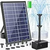 POPOSOAP 8W Solar Springbrunnen für außen mit 3600mAh Akku-Backup, Trockenlaufschutz & Sprühstabilität, solarbrunnen für Teich, Vogeltränke & Gartenwasserfeature