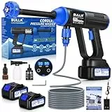 Akku Hochdruckreiniger, Hydro Blast, Akku Druckreiniger mit 6-In-1, Mobiler Hochdruckreiniger mit 2 Akku für die Balkon- und Autowäsche, Terrasse