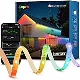 Lepro AI RGBCW LED Streifen SW1, 5m Außenbereich IP65 Wasserdicht led Strip außen, Personalisierter KI-Lichtdesigner, Foto-zu-Licht, Musik-Sync, Kompatibel mit Alexa & Google Assistant für Outdoor