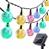 Moxled Solar Lichterkette Aussen 60 LED, 11M Lichterkette Außen Solar Wasserdicht, 8 Modes Solar Lichterkette Außen für Garten, Terrasse, Balkon, Partys (Bunt)