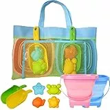 ILMFMY Sandspielzeug Set 9 Stück – Strandspielzeug Kinder mit Faltbaren Eimern Sandformen Schaufeln – Reiseset mit für Sandkasten Garten Strand ab 2 Jahre Jungen Mädchen
