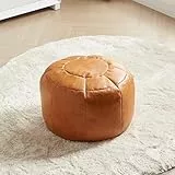 Louis Donné Ungefüllt Handgefertigt Marokkanischer Pouf Fußhocker Hohle Ottomane Sitzsack Fußhocker Hohlfußhocker Storage Lederkissen für Kinder und Erwachsene Haus Dekoration (Weiß)