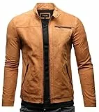 Crone Epic Herren Lederjacke Cleane Basic Leder Jacke in vielen Varianten und Farben (DE/NL/SE/PL, Alphanumerisch, L, Regular, Regular, Cognac (Nubukleder))