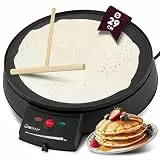 Clatronic® Crepes Maker für Crepes mit Ø29 cm | inkl. Teigverteiler | Crepe Maker | antihaftbeschichte Oberfläche | stufenlos regelbarer Thermostat | Crepemaker | Pfannkuchen Maker mit 900W | cm 3372