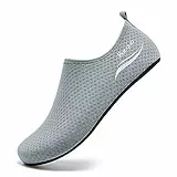 Racqua Wasserschuhe seeigelfest Damen/Herren Schwimmschuhe Aquaschuhe Strandschuhe für steinstrand Grau 36-37