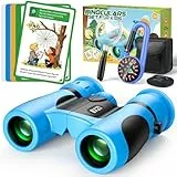 Fernglas für Kinder 8X21 mit Lupe & Kompass & Entdeckerkarten - Outdoor Schatzsuche Spielzeug ab 3-10 Jahre, Gartenspielzeug Outdoor Spiele für Kinder, Natur Entdecker Set, Geschenk Junge Einschulung