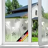 d-c-fix Fensterfolie Blossom - 45 cm x 1,5 m – statische Sichtschutzfolie mit modernem Muster für Glasflächen – selbsthaftend, blickdicht, dekorativ