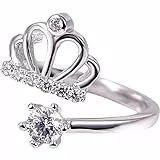 minkissy Ringe Frauen Verstellbarer Offener Kronenring Offene Ringe Damen Silber Schmuck Damen FüR Frauen Und Jugendliche FüR Alltag Festival Und Party