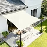 Sunnylaxx 2.5x3.5m Sonnensegel Rechteckig,420D Oxfordgewebe Wasserdicht Sonnenschutz Sunsegel UV-Schutz,für Außenbereich,Garten,Terrasse Balkon -Cream