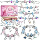 BIIB Ostergeschenke Kinder, Einhorn Geschenke für Mädchen, Geschenke Mädchen 5 6 7 8 9 10 11 12 Jahre, Armbänder Selber Machen Bastelset Kinder ab 6 Jahre, Schmuck Basteln Mädchen Spielzeug