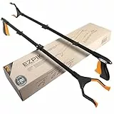 EZPIK 2 x 100 cm Greifer für Senioren mit Magnet-Greifarm, Robuste Greifzangen für Menschen mit Behinderungen, Drehbare Müllgreifer Zange, Gehilfe mit Befestigungsclip, 2er-Pack, Schwarz
