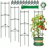 Hysagtek Verstellbare Pflanzenstützkäfige für Tomaten, Kletterpflanzen und Töpfe, inklusive 50 Bänder, 10 Clips, 50 m Stangen und Draht, Gartenstecker und Ranksystem, 3 Stück