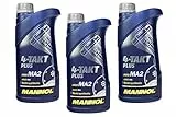 MANNOL 4-Takt Plus API SL SAE 10W-40 teilsynthetisch 3 Liter Motorrad ÖL Motorradöl Roller