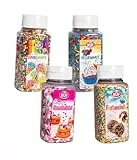 RUF Dekor Streusel Set (4 Stück) - Set mit den Sorten Herzallerliebst, Farbenfroh, Knallbunt und Heldenhaft - Bunter Streusel-Mix für jeden Anlass