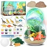 Withosent Dino Nachtlicht Mädchen, DIY Terrarium Set Bastelset Kinder, Lampe Selber Basteln mit DIY Mondlampe, Dinosaurier Geschenke für Jungen Mädchen für Kinder ab 3, 4, 5, 6, 7 8 Jahren