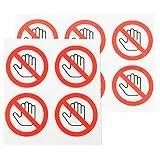 BESPORTBLE 10stücke Berühren Aufkleber Stop Hand Zeichen Warnetikett Selbstklebend Für Lager Geräte Fabriken