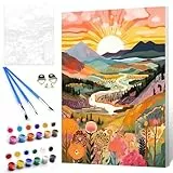 tyokas Malen Nach Zahlen Paint by Numbers Malen Nach Zahlen Erwachsene mit Pinsel und Acrylfarben DIY Landschaft Geeignet für Home Decor (Ungerahmt 40 x 50 CM)