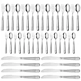 Aoresac 20/40-teiliges Besteckset für 5 Personen, Hochwertiges Besteckset aus Edelstahl mit Weizenmuster, Passend für Zuhause/Hotel/Hochzeit, Vielseitiges Besteck (40-teiliges Set)