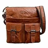 Pride and Soul 47602 Damen Umhängetasche Lilly Little, Schultertasche für Frauen mit verstellbarem Schultertrageriemen, Damentasche aus Leder, Braun, Frauentasche, Tasche, ca. 28 x 25 x 3,5 cm