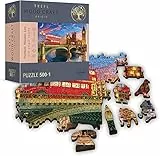 Trefl - Holzpuzzle, Palace of Westminster, Big Ben, London - 500+1 Teile, Wood Craft, unregelmäßige Formen, 50 Figuren englischer Monumente und Symbole, für Erwachsene, holzpuzzle Erwachsene