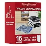 MEIQIHOME 16er Set Vakuumbeutel mit Elektrischer Pumpe – 4J/4L/4M/4S – Kompressionsbeutel für Kleidung, ideal für Umzug, Reise, Lagerung