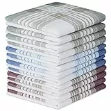 URAQT Taschentücher Herren 40cm x 40cm, 12 Stück Herrentaschentücher Karomuster, Polyester-Baumwolle Handkerchief Wiederverwendbar, Hochzeits- und Herrengeschenke, 3 Farb