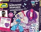 Lena Bastelset Glam Scrunchies Designer - Kreativ Set für Mädchen mit Textil, Gummiband, 5 Charms, Herz-Aufbewahrungsbox & Nähmaterial, Geschenk Set für Kinder ab 6 Jahren