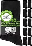 HELDENWERK Komfortsocken für Herren & Damen 10 Paar | Comfort Socken ohne Gummibund & Naht aus 97% Baumwolle | Extra bequeme Gesundheitssocken mit Komfortbund