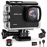 Yolansin 4K60fps Action Cam wasserdichte- 131ft/40m Unterwasserkamera EIS, WiFi Kamera 170°Winkel Sportkamera, HD 48MP Fahrradkamera mit 2.4G Fernbedienung 2 * 1350mAh Batterien & Helmzubehör Kit
