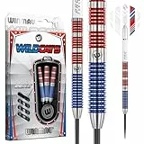 WINMAU Wildcats 24 Gramm Profi Wolfram Steeltip Dartpfeile Set mit Flights und Schäfte