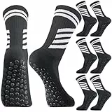 taonganui 3 Paare Fußballsocken Kinder, 35-39 Fussball Socken Anti Rutsch Trainingssocken Fussball Socken Rutschfeste Sportsocken für Fussball Basketball Rugby Tennis Laufen(Schwarz)