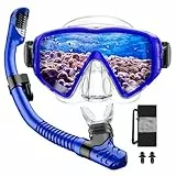 JEMULICE Schnorchelset Erwachsene, Schnorcheln Set mit Taucherbrille und Dry Schnorchel für Herren und Damen, Anti-Leck & Anti-Fog Tauchmaske aus Gehärtetem Glas für Tauchen, Schnorcheln und Schwimmen