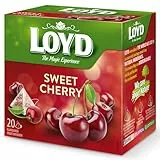 LOYD - Früchtetee Süßkirsche - 20 Pyramidenbeutel - Aromatische Früchteteemischung mit Kirschsaft, Apfelfrucht & Wildrose - Intensive Farbe, Ausgeprägter Duft und Betörender Süßer Geschmack - 40g