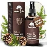 Emma Grün® Zirbenspray & Zirbenduft 100ml [AUS WILDWUCHS] - Raumspray & Kissenspray mit Naturreinem Pinus Cembra - Natürliches Zirbenspray für Auto Duft, Raumduft & für Zirben Produkte