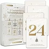 Lebenskompass Adventskalender Karten Set 2025 – 24 Achtsamkeitskarten mit Clips & Fäden – Kreativer Selbstliebe Adventskalender zum Aufhängen, für Achtsamkeit und Reflexion