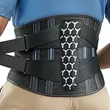 Rakiie Rückenstützgürtel mit Stützstreben Verstellbare Zuggurte und Weiches Atmungsaktives Netzgewebe, Rückenbandage für Rückenschmerzen bei Herren und Damen (Grau, S)