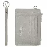 BOSTANTEN Geldbörse Damen Klein, PU Leder Kreditkartenetui RFID Schutz Geldbeutel Damen Kartenetui mit Münzfach, Mini Frauen Portemonnaie Kartenhalter Slim Wallet(Grau)