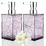 HIYAA Seifenspender mit Pumpe, 340 ml, Acryl, wiederverwendbar, für Badezimmer, Arbeitsplatte, Küche, Waschküche, Violett, 2 Stück